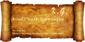 Kovátsik Gabriella névjegykártya