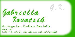 gabriella kovatsik business card